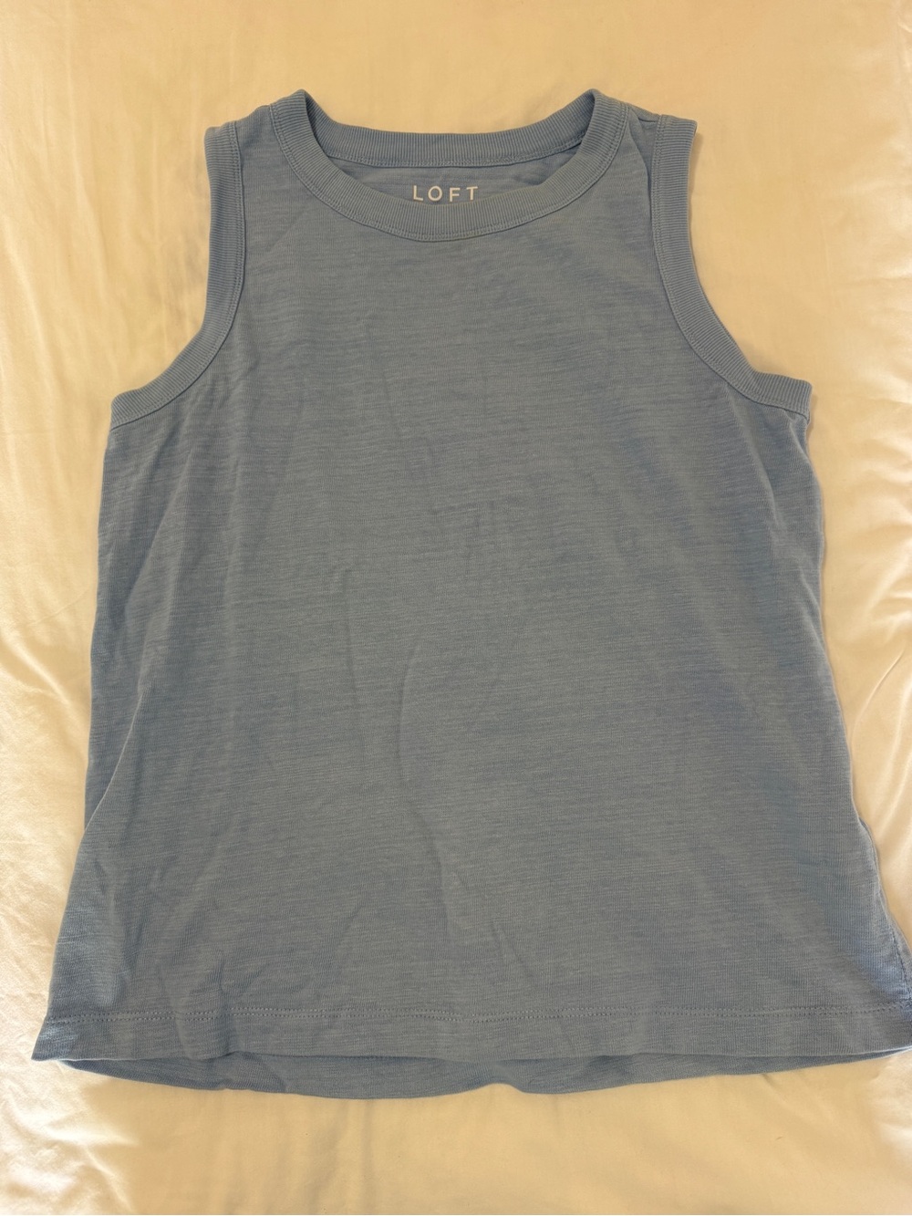 LOFT Dusty Blue Ribbed Tank